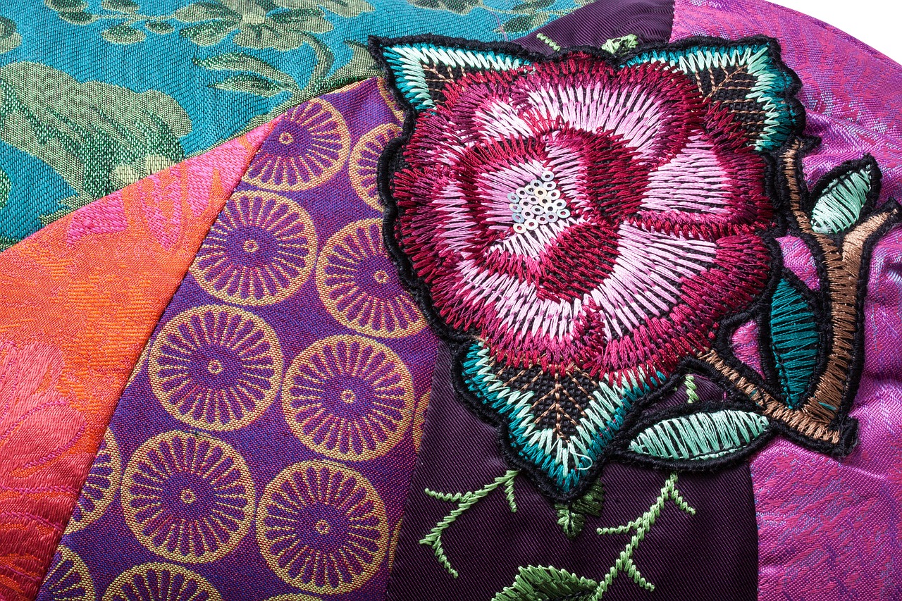 Kissen Sticken Blume