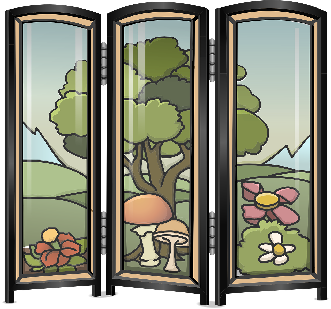 Raumteiler Bunt bedruckt